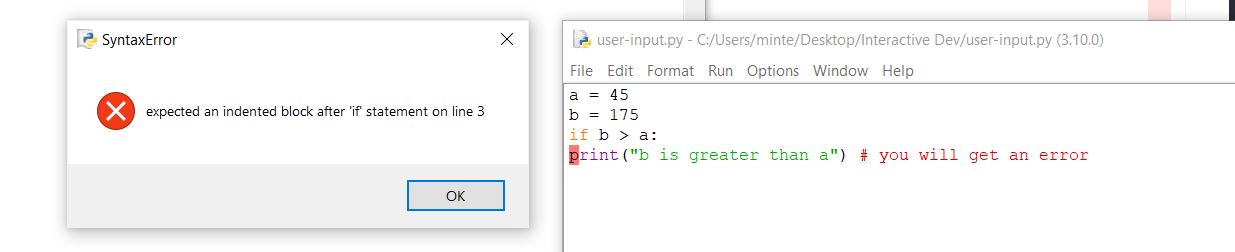 indentation